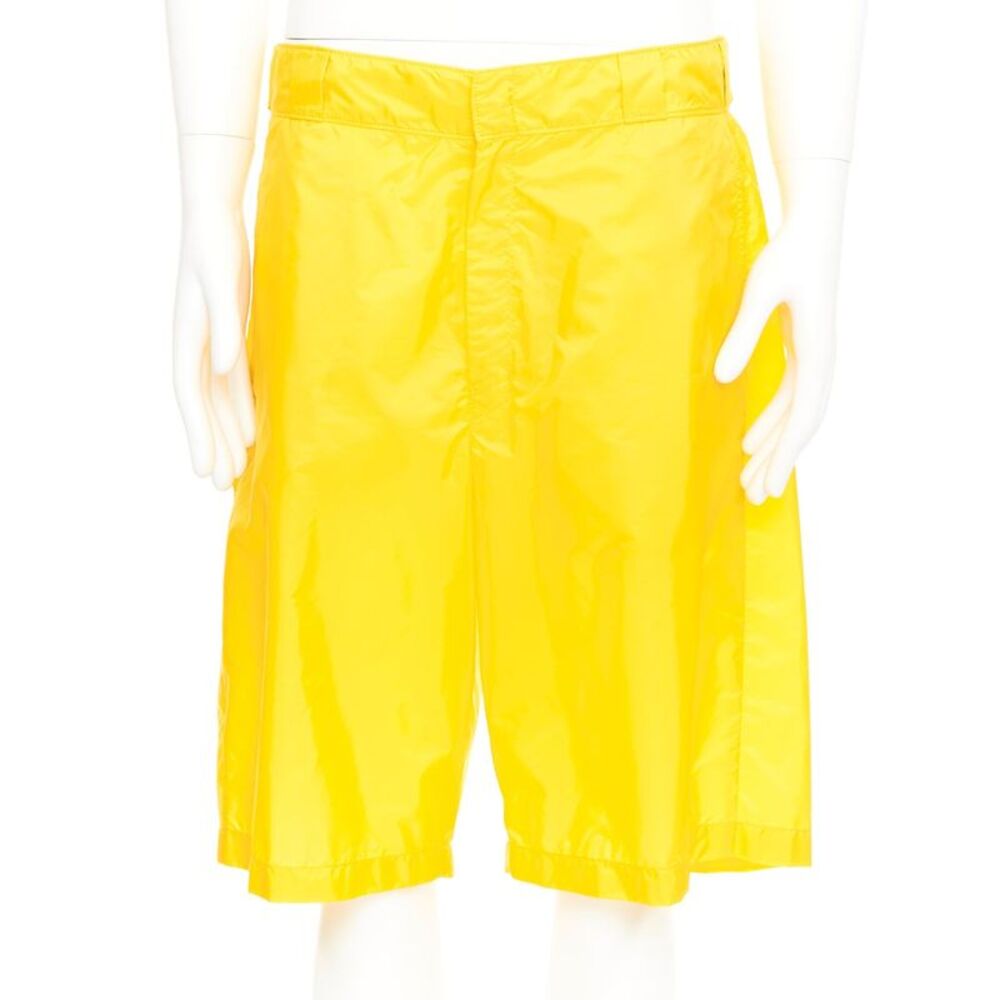 Prada Re-Nylon logo wide leg Bermuda shorts